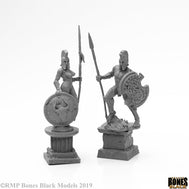Amazon and Spartan Living Statues (Stone) (44127)