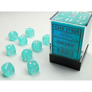 Frosted 12mm D6 Teal/White (36) (CHX27805)