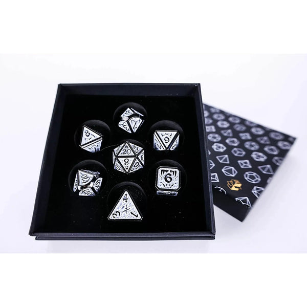 Draco Light Blue/Silver - Metal RPG Dice Set (LPG)