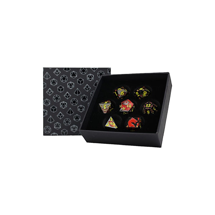 Inscripted Dragon Red - Metal RPG Dice Set (LPG)
