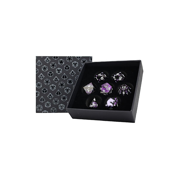 Inscripted Dragon Purple - Metal RPG Dice Set (LPG)