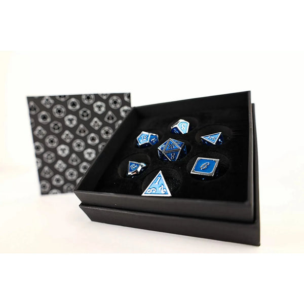 Serif Blue/Silver - Metal RPG Dice Set (LPG)