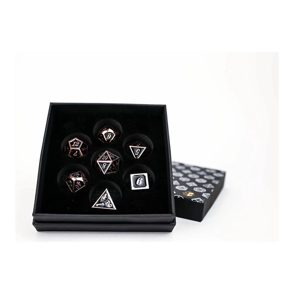 Serif Black/Brass - Metal RPG Dice Set (LPG)