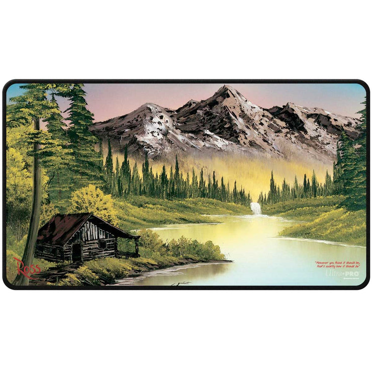 Ultra Pro Playmat - Bob Ross Mountain Retreat Black Stitched