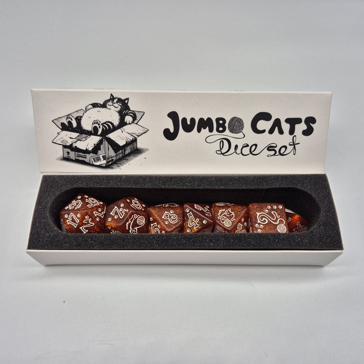 Jumbo Cats Dice Set - Ginger (7)
