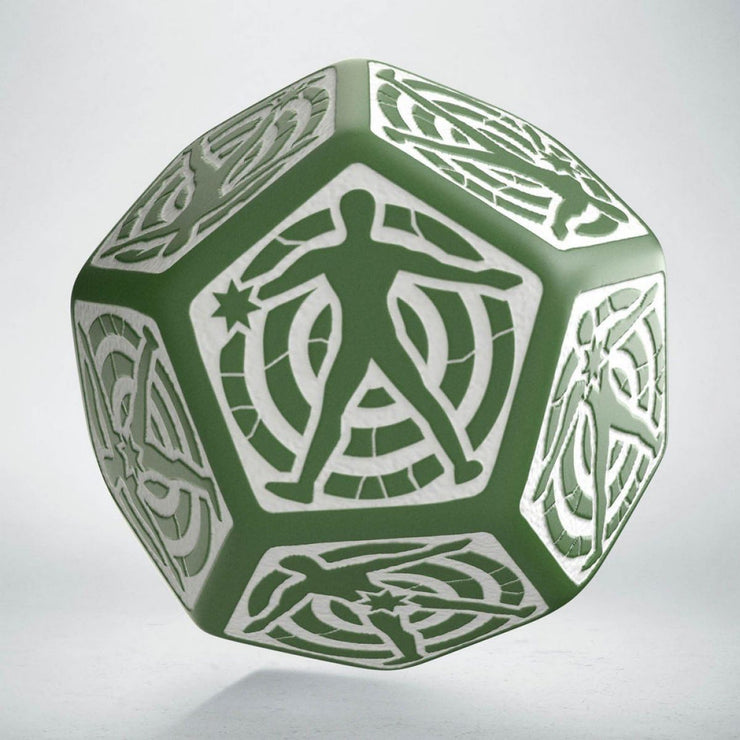 Q-Workshop D12 Hit Location - Green & White Die