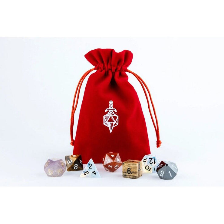 Fanroll Small Velvet Dice Bag - Red w/Gold Satin