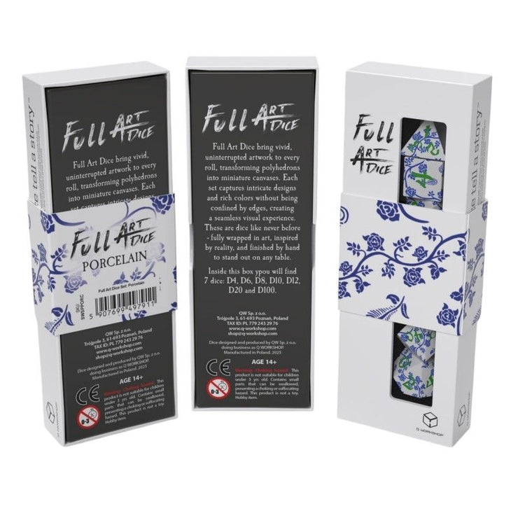 Porcelain 7 Dice Set: Full Art - Q Workshop