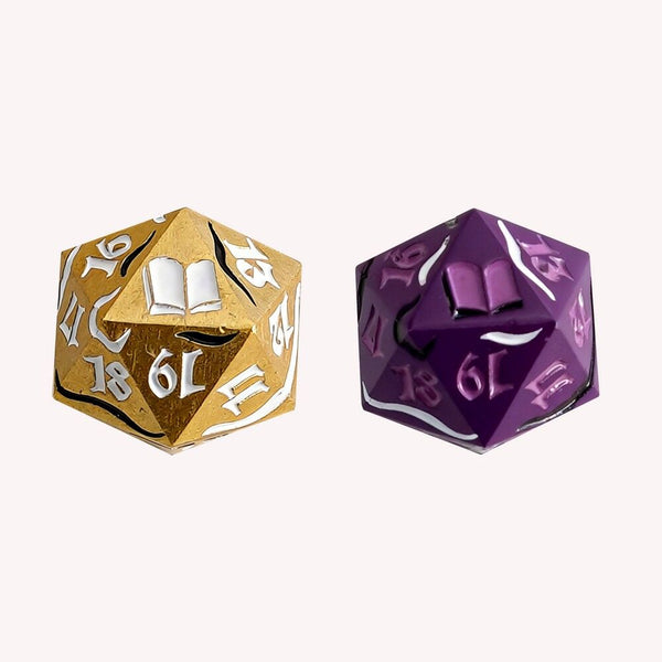 Dual Spindown Dice - Mage Gold/White & Purple/Pink (LPG)