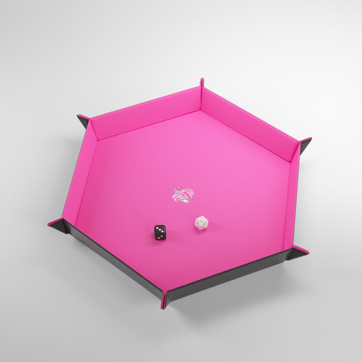 Magnetic Dice Tray: XL Hexagonal - Pink/Black