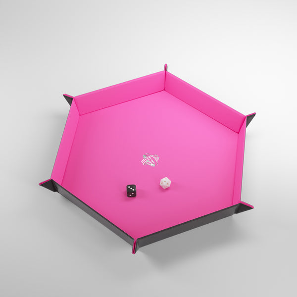 Magnetic Dice Tray: XL Hexagonal - Pink/Black