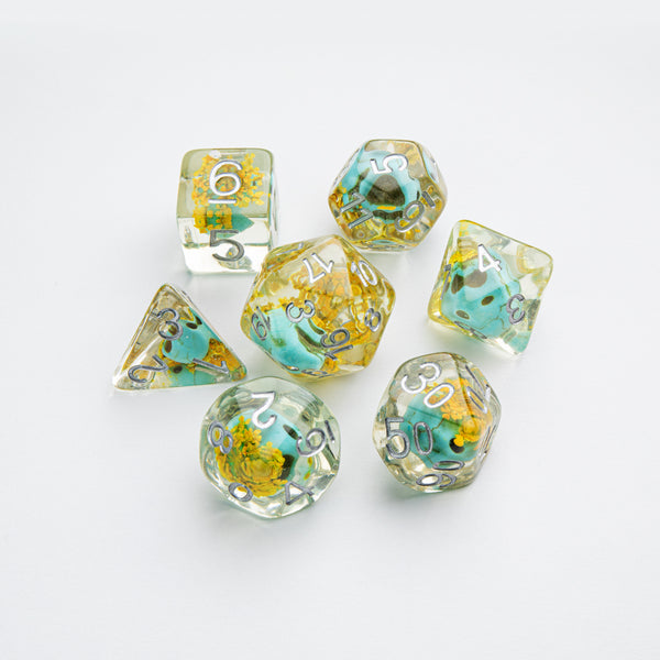 Green Skull RPG Dice Set (7) - Gamegenic Embraced Series