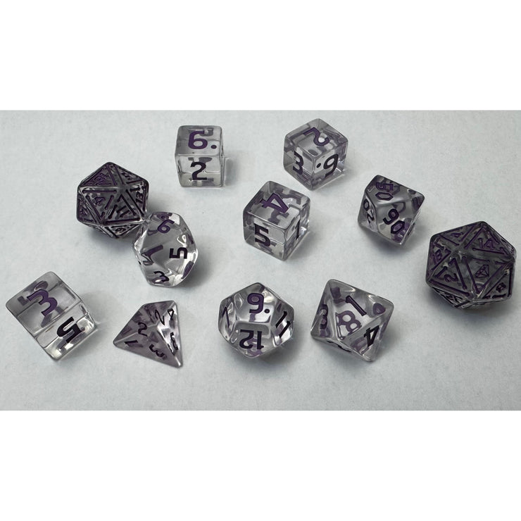 Mech Dragon Purple 11 Dice Set - Fool's Gold