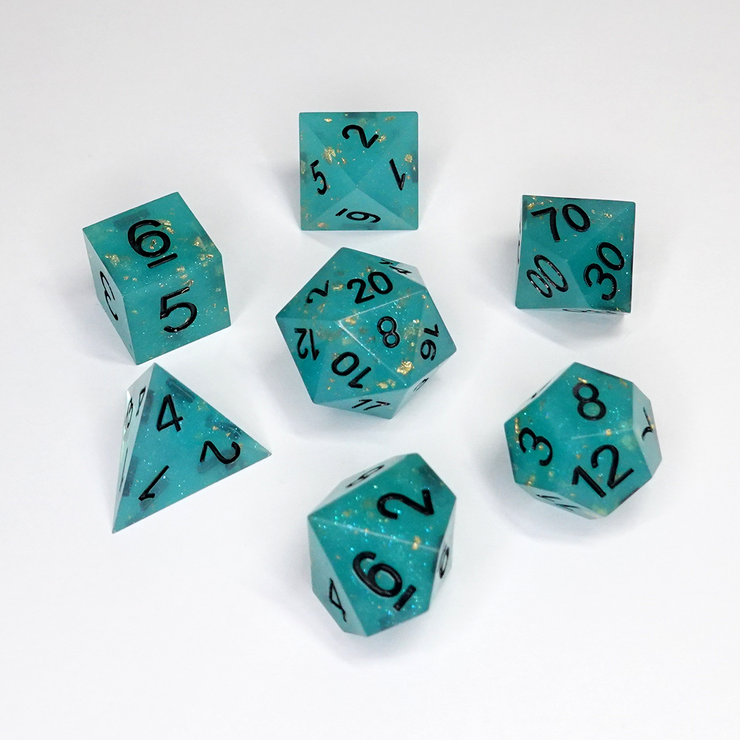 Sharp Edge Resin Dice Set - Teal Desire (CC)