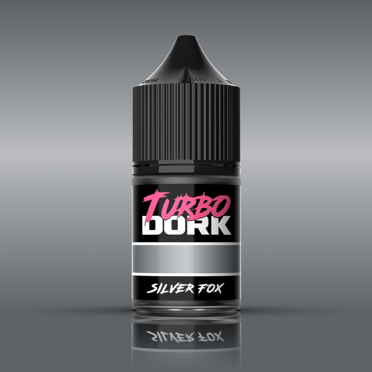 Turbo Dork: Silver Fox Metallic Acrylic Paint - 22ml Bottle