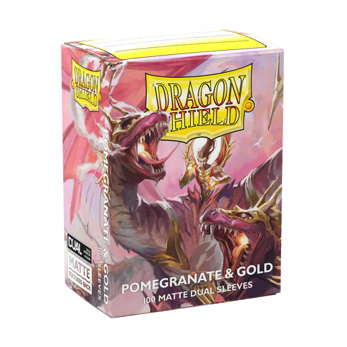 Dragon Shield Sleeves MATTE DUAL- Pomegranate & Gold (100pk)