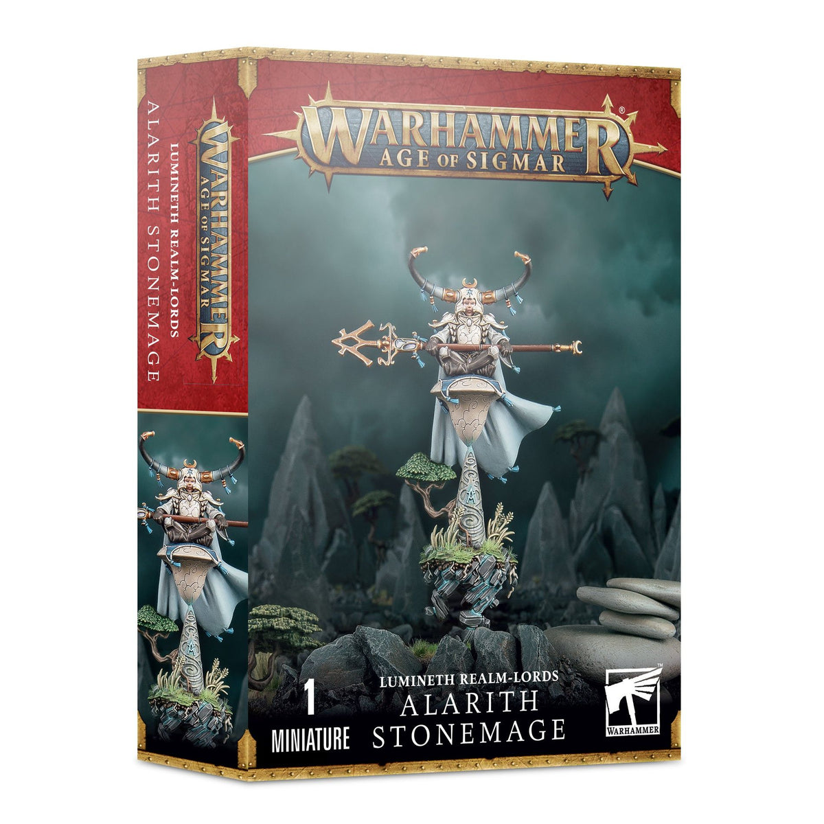 Warhammer Age Of Sigmar: Lumineth Realm-Lords Alarith Stonemage - Miniature Model Figure