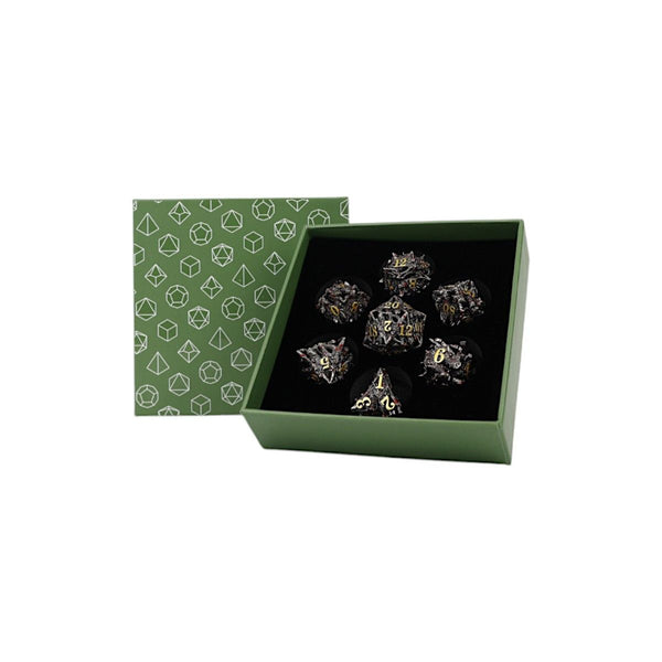 Dragon Rage Bloodied Metal - Metal RPG Dice Set (LPG)