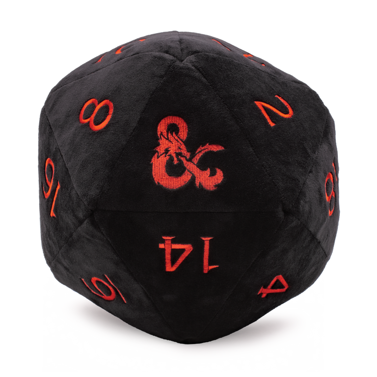 Jumbo D20 Plush - Black and Red Dungeons & Dragons