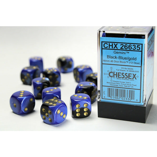 Gemini 16mm D6 Black-Blue/Gold (12) (CHX26635)