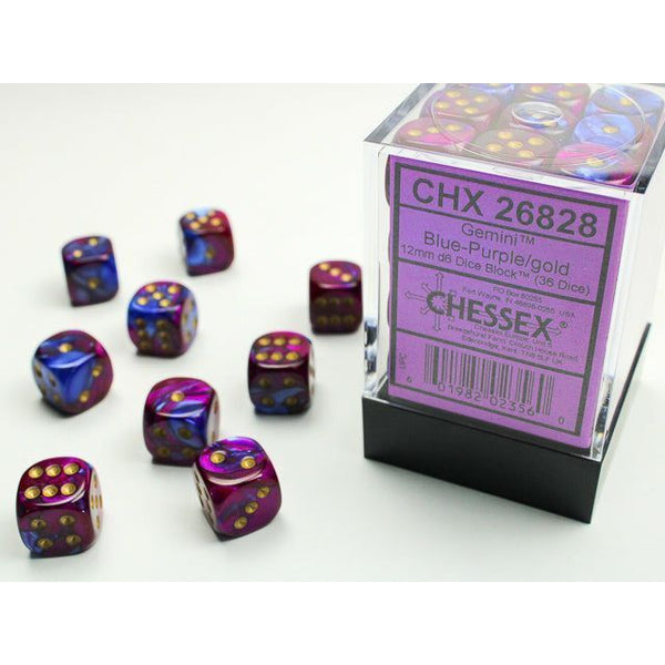 Gemini 12mm D6 Blue-Purple/Gold (36) (CHX26828)