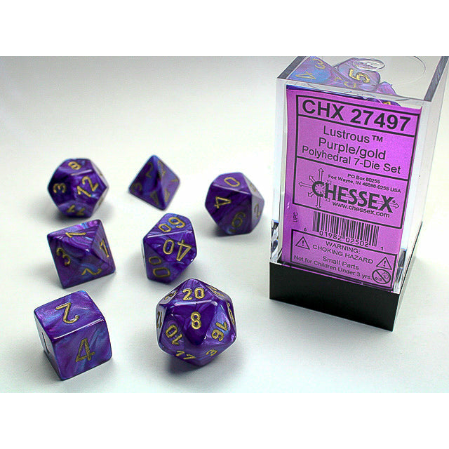 Lustrous Purple w/Gold - 7 Dice Set (CHX27497)