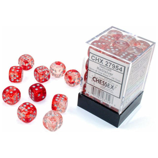 Nebula 12mm D6 Red/Silver Luminary (36) (CHX27954)