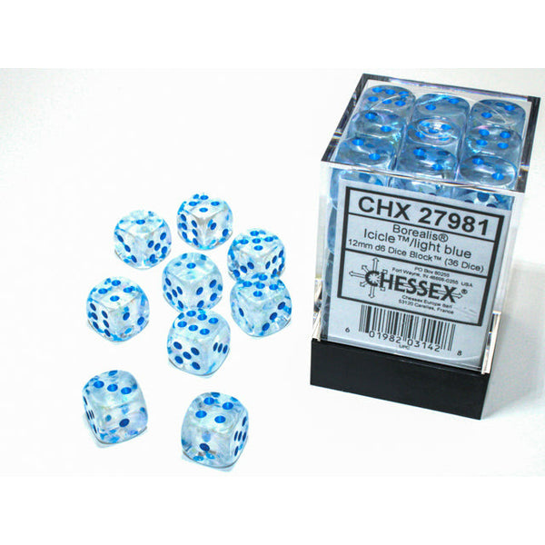Borealis Luminary 12mm D6 Icicle/Light Blue (36) (CHX27981)