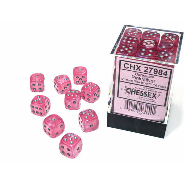 Borealis Luminary 12mm D6 Pink/Silver (36) (CHX27984)