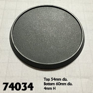 60mm Round Plastic Gaming Base - 10 pack (74034)