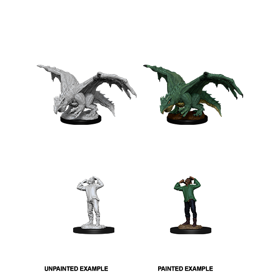 Green Dragon Wyrmling and Afflicted Elf - D&D Nolzur’s Minis