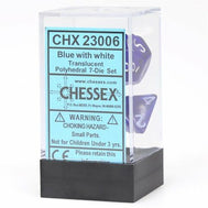 Translucent Polyhedral Blue/white 7-Die Set - CHX23076