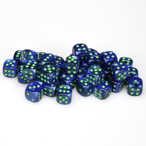 Lustrous 12mm D6 Dark Blue/Green (36) - CHX27896
