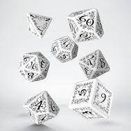 Elvish White & Black Dice Set (7)