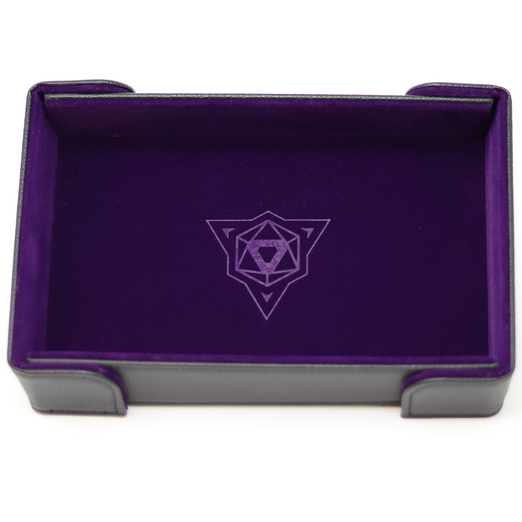 Folding Rectangle Magnetic Dice Tray: Purple Velvet