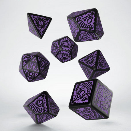 Call of Cthulhu Horror on the Orient Express Black & Purple Dice Set (7)