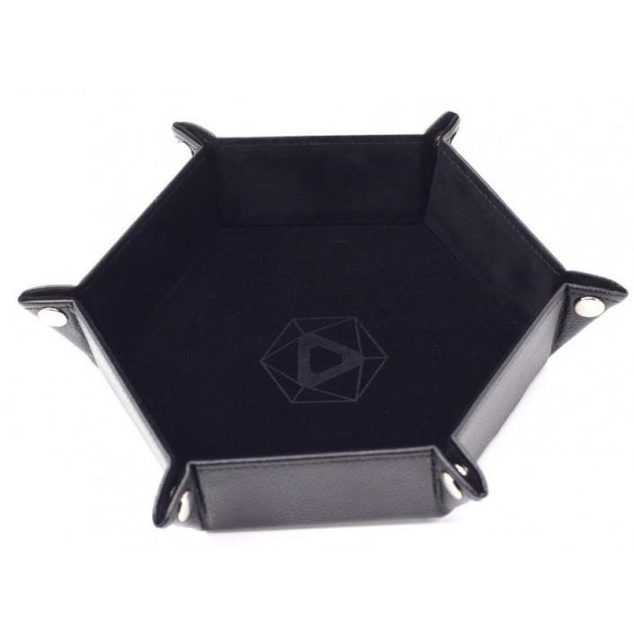 Folding Hex Dice Tray: Black Velvet