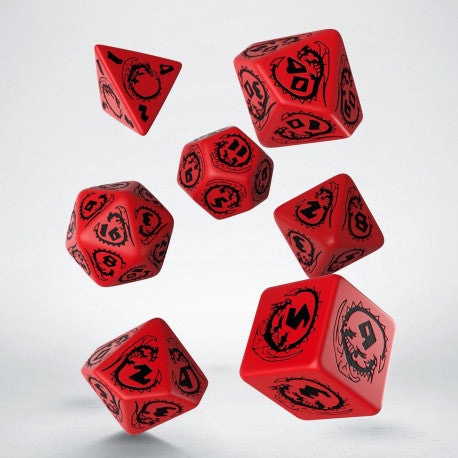 Dragons Red & Black Dice Set (7)