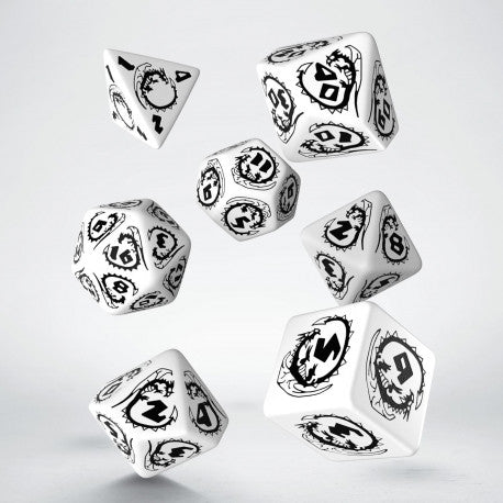 Dragons White & Black Dice Set (7)