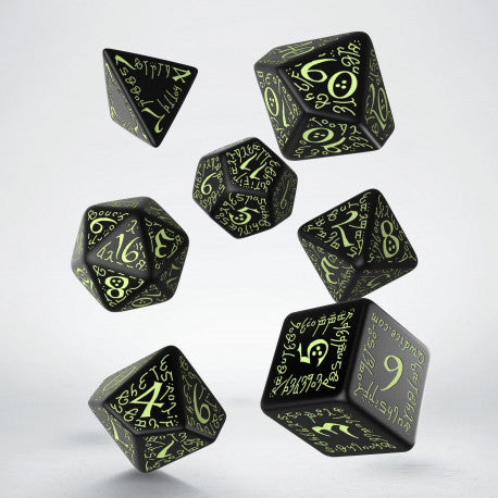 Elvish Black & Glow in the Dark Dice Set (7)