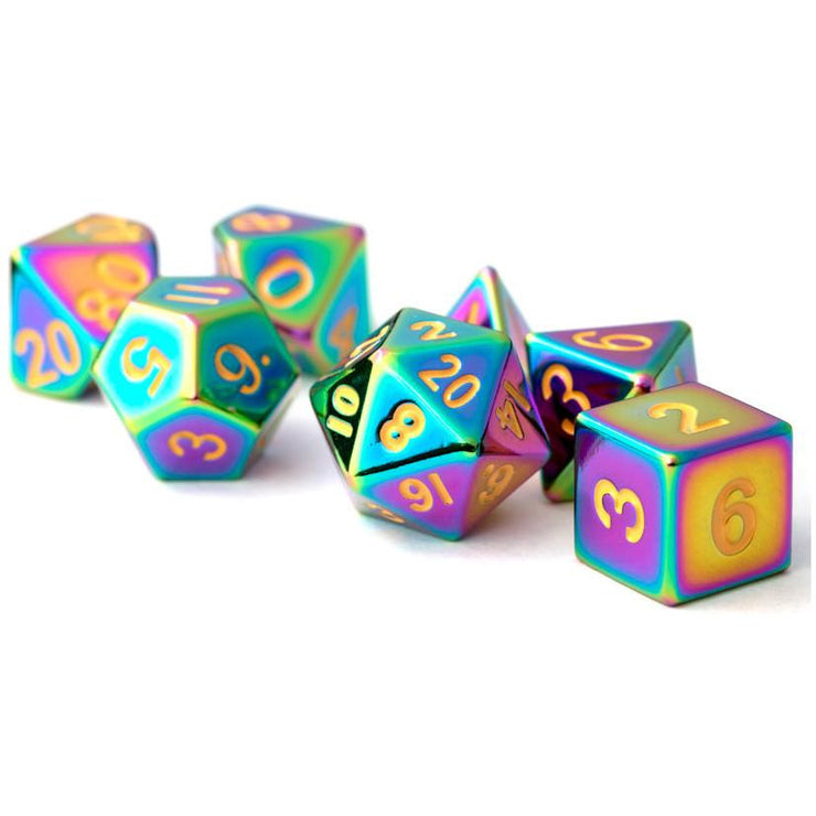 MDG - Metal Dice Set - Torched Rainbow