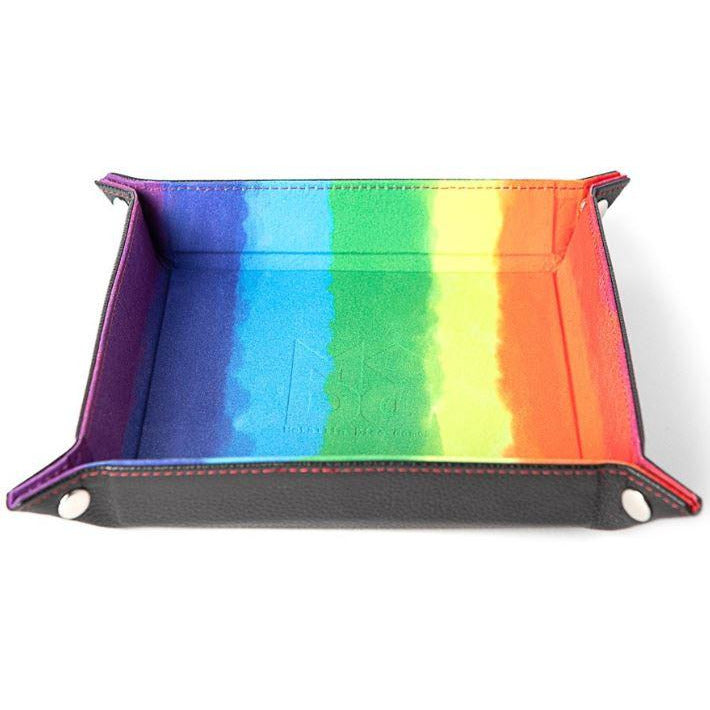 MDG Velvet Folding Dice Tray - Watercolour Rainbow (10"x10")