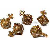 PolyHero Dice: Cleric d4 Hallowed Hand Grenade - Merciful Gold (5)