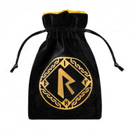 Dice Bag - Runic Black and Golden Velour