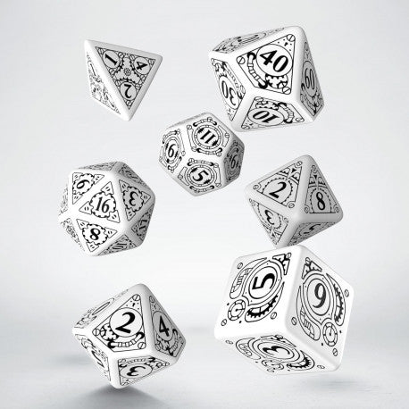 Steampunk White & Black Dice Set (7)