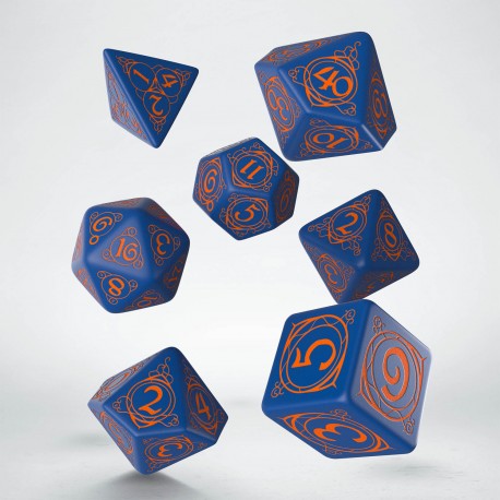 Wizard Dark-Blue and Orange Dice Set (7)