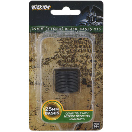 Wizkids Deep Cuts - Black 25mm Round Base (15pk)